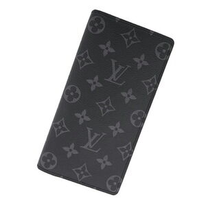 Louis Vuitton Monogram Eclipse Black Long Wallet Portefeuille Brazza